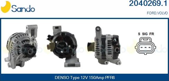 Sando 2040269.1 - Alternator autospares.lv