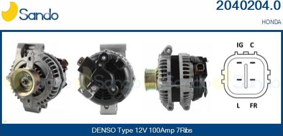 Sando 2040204.0 - Alternator autospares.lv