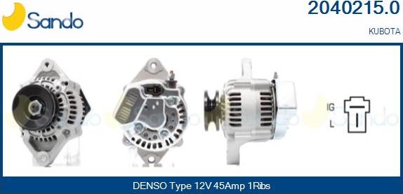 Sando 2040215.0 - Alternator autospares.lv