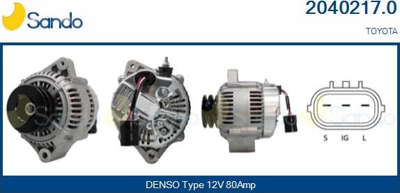 Sando 2040217.0 - Alternator autospares.lv