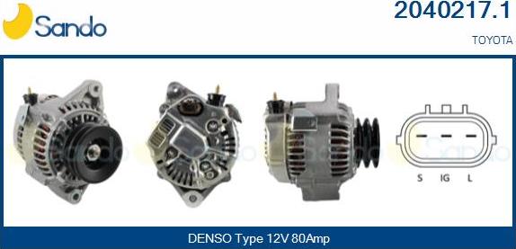 Sando 2040217.1 - Alternator autospares.lv