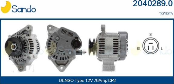 Sando 2040289.0 - Alternator autospares.lv