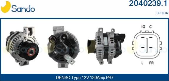 Sando 2040239.1 - Alternator autospares.lv