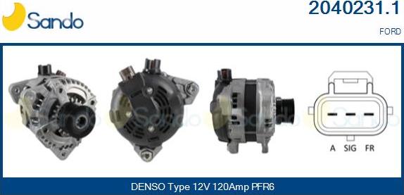 Sando 2040231.1 - Alternator autospares.lv