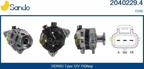 Sando 2040229.4 - Alternator autospares.lv