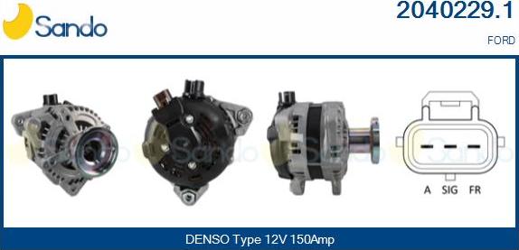 Sando 2040229.1 - Alternator autospares.lv