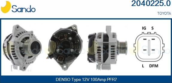 Sando 2040225.0 - Alternator autospares.lv