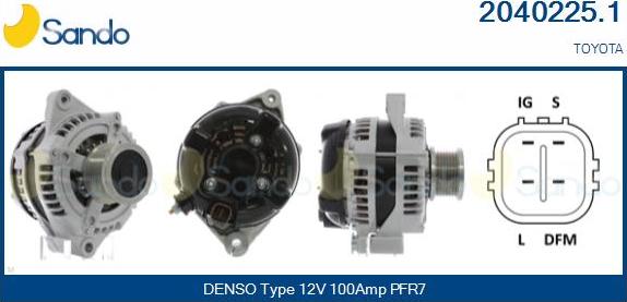 Sando 2040225.1 - Alternator autospares.lv