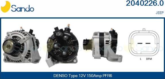 Sando 2040226.0 - Alternator autospares.lv