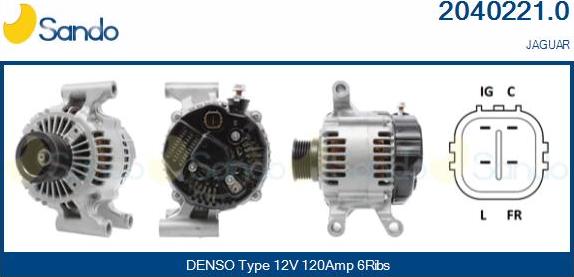 Sando 2040221.0 - Alternator autospares.lv