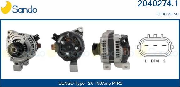 Sando 2040274.1 - Alternator autospares.lv