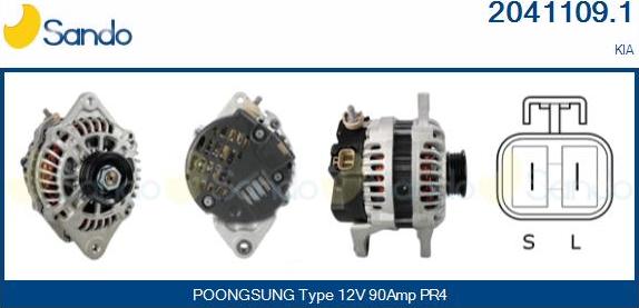 Sando 2041109.1 - Alternator autospares.lv