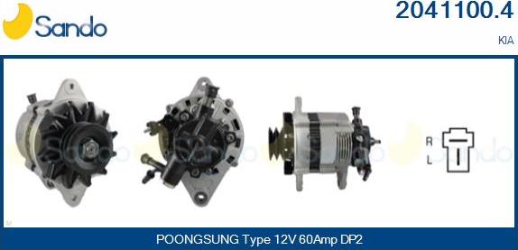 Sando 2041100.4 - Alternator autospares.lv