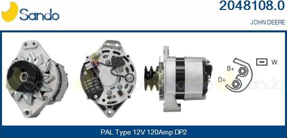 Sando 2048108.0 - Alternator autospares.lv