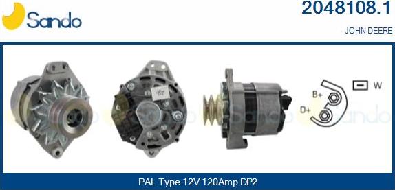 Sando 2048108.1 - Alternator autospares.lv