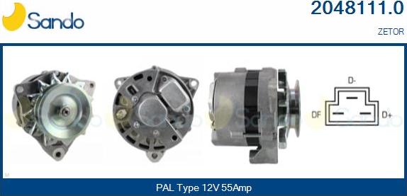 Sando 2048111.0 - Alternator autospares.lv