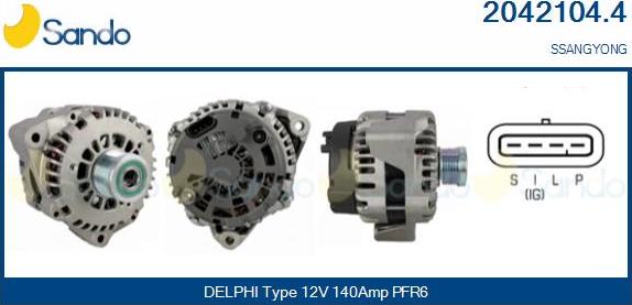 Sando 2042104.4 - Alternator autospares.lv