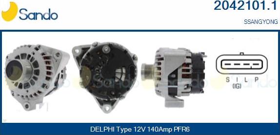 Sando 2042101.1 - Alternator autospares.lv