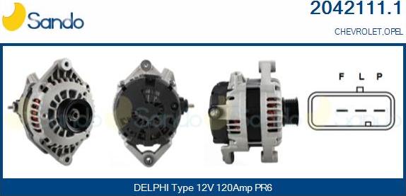 Sando 2042111.1 - Alternator autospares.lv