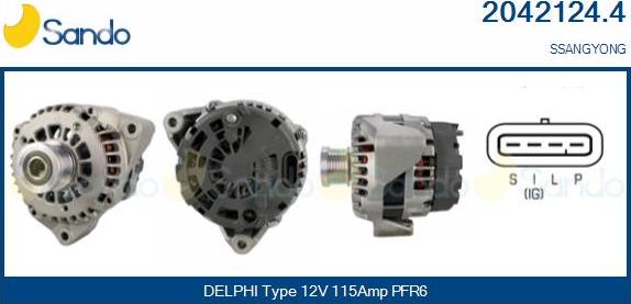 Sando 2042124.4 - Alternator autospares.lv