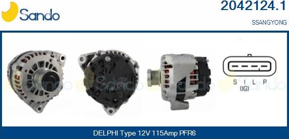 Sando 2042124.1 - Alternator autospares.lv