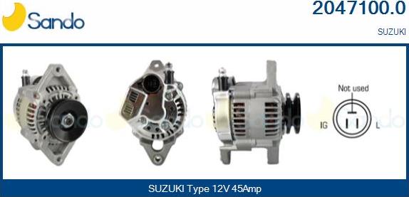 Sando 2047100.0 - Alternator autospares.lv