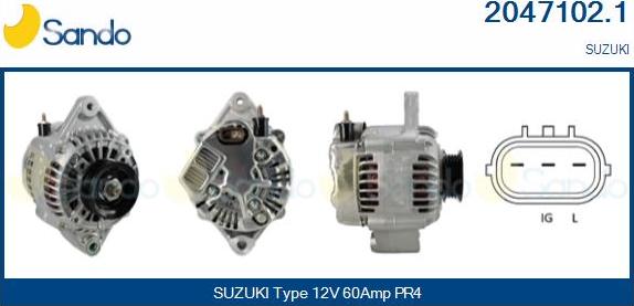 Sando 2047102.1 - Alternator autospares.lv