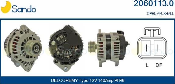 Sando 2060113.0 - Alternator autospares.lv