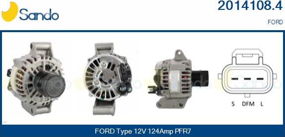 Sando 2014108.4 - Alternator autospares.lv