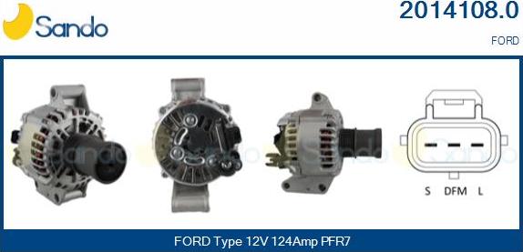 Sando 2014108.0 - Alternator autospares.lv