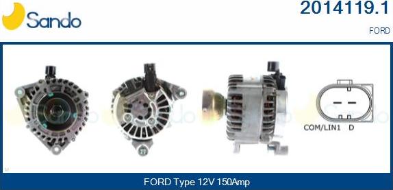 Sando 2014119.1 - Alternator autospares.lv