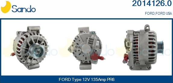 Sando 2014126.0 - Alternator autospares.lv