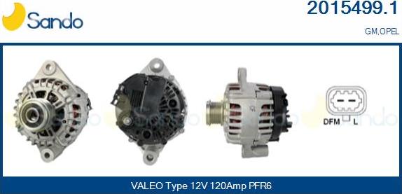 Sando 2015499.1 - Alternator autospares.lv