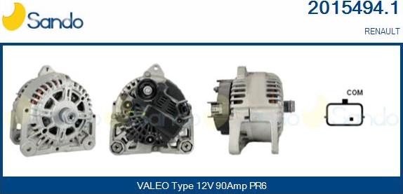 Sando 2015494.1 - Alternator autospares.lv