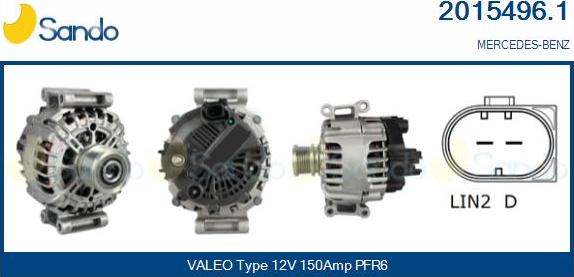 Sando 2015496.1 - Alternator autospares.lv