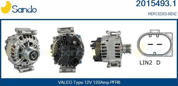 Sando 2015493.1 - Alternator autospares.lv