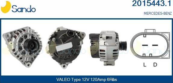 Sando 2015443.1 - Alternator autospares.lv