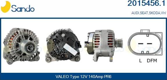 Sando 2015456.1 - Alternator autospares.lv