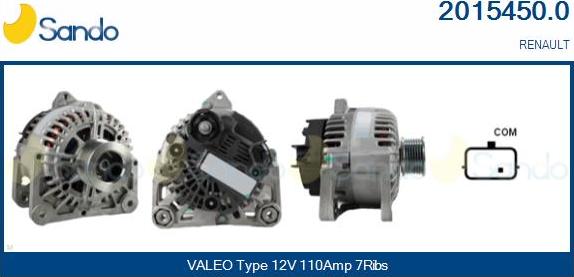 Sando 2015450.0 - Alternator autospares.lv