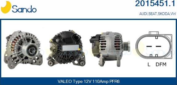 Sando 2015451.1 - Alternator autospares.lv