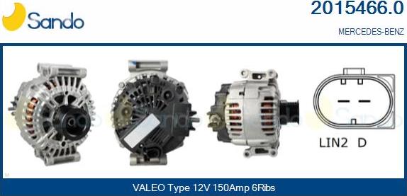 Sando 2015466.0 - Alternator autospares.lv