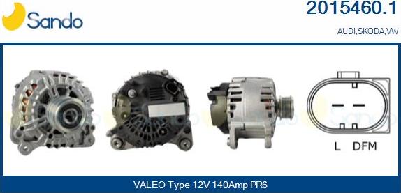 Sando 2015460.1 - Alternator autospares.lv