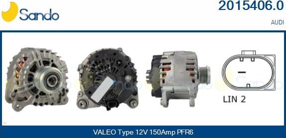 Sando 2015406.0 - Alternator autospares.lv