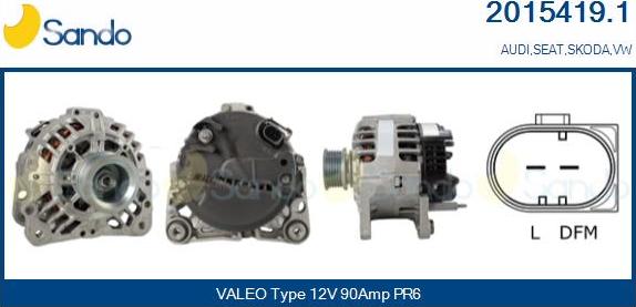 Sando 2015419.1 - Alternator autospares.lv