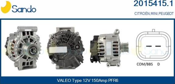 Sando 2015415.1 - Alternator autospares.lv