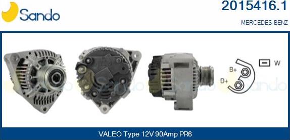 Sando 2015416.1 - Alternator autospares.lv