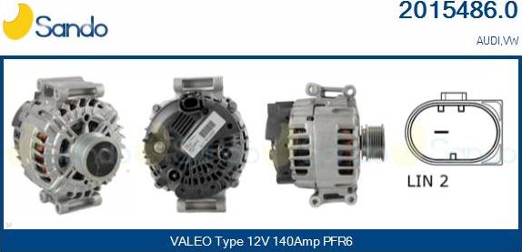 Sando 2015486.0 - Alternator autospares.lv