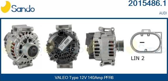 Sando 2015486.1 - Alternator autospares.lv