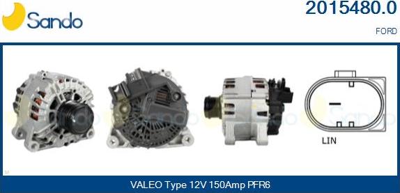 Sando 2015480.0 - Alternator autospares.lv