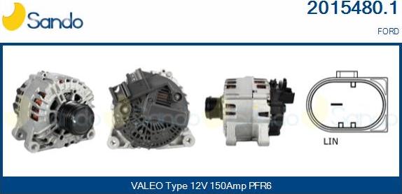 Sando 2015480.1 - Alternator autospares.lv